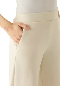 Petite Wide Leg Scuba Pants