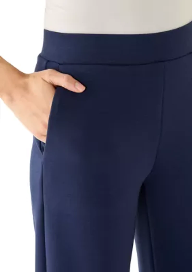 Petite Wide Leg Scuba Pants