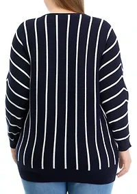 Plus Long Sleeve Boat Neck Dolman Sweater