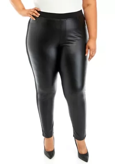 Plus Pull On Faux Leather Pants