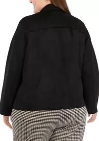 Plus Faux Suede Moto Jacket
