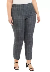 Plus Pull On Faux Suede Printed Pants