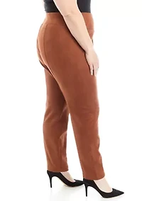 Plus Pull On Faux Suede Leggings