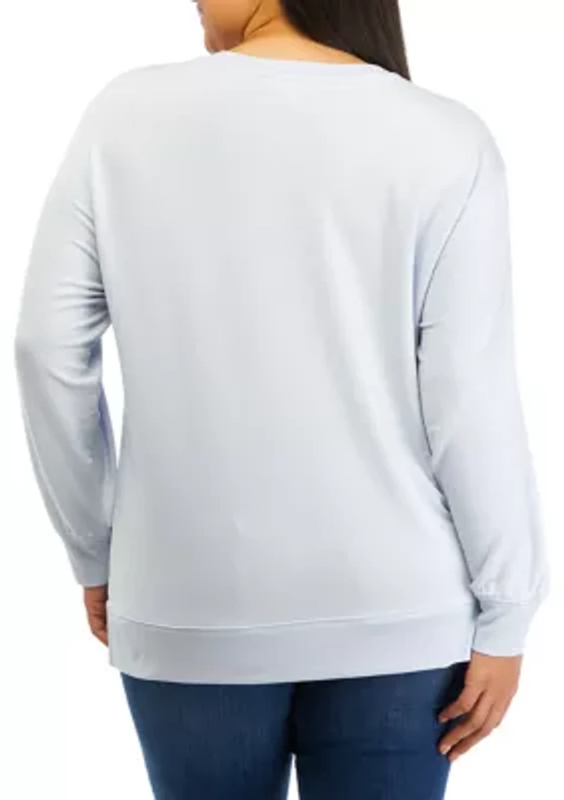 Plus V-Neck French Terry Top