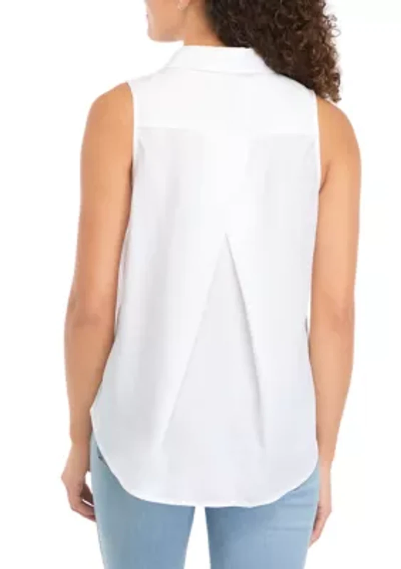 Petite Sleeveless Tencel Blouse