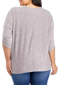Plus Hacci Dolman Sleeve Top
