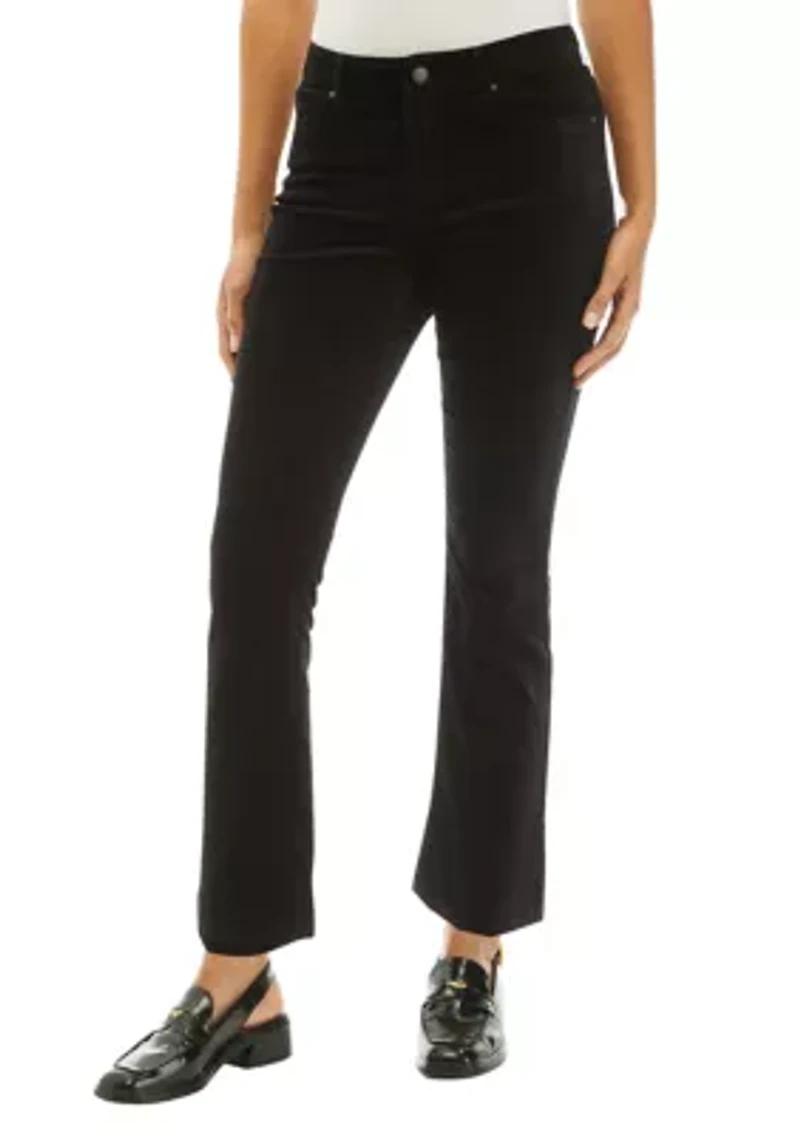 Petite Flare Cropped Fit Velvet Pants