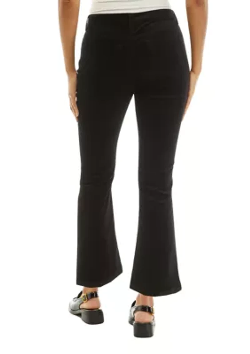 Petite Flare Cropped Fit Velvet Pants