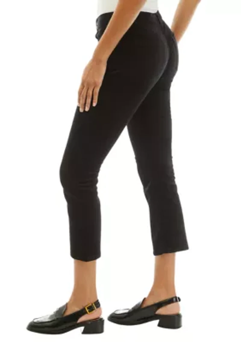 Petite Flare Cropped Fit Velvet Pants