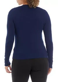 Petite Long Sleeve V-Neck Cardigan