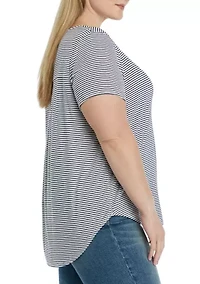 Women's Short Sleeve Crew Neck Hi Low Shirt