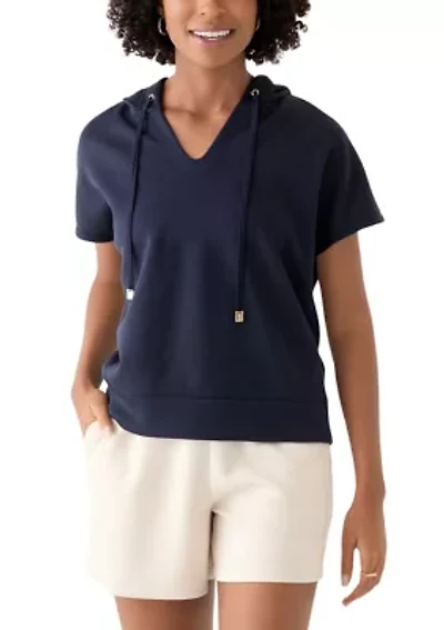 Women's Short Sleeve Scuba Hoodie