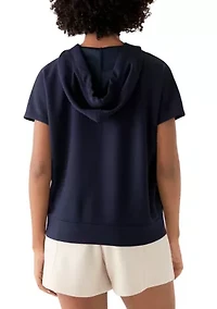 Women's Short Sleeve Scuba Hoodie