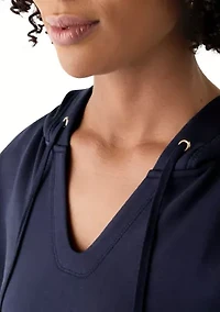 Women's Short Sleeve Scuba Hoodie