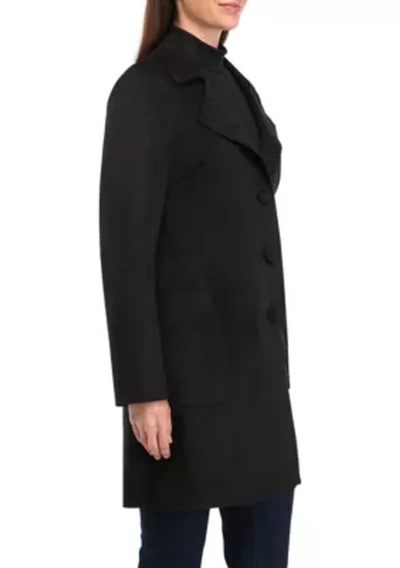 Women's Faux Suede Long Button Front Jacket