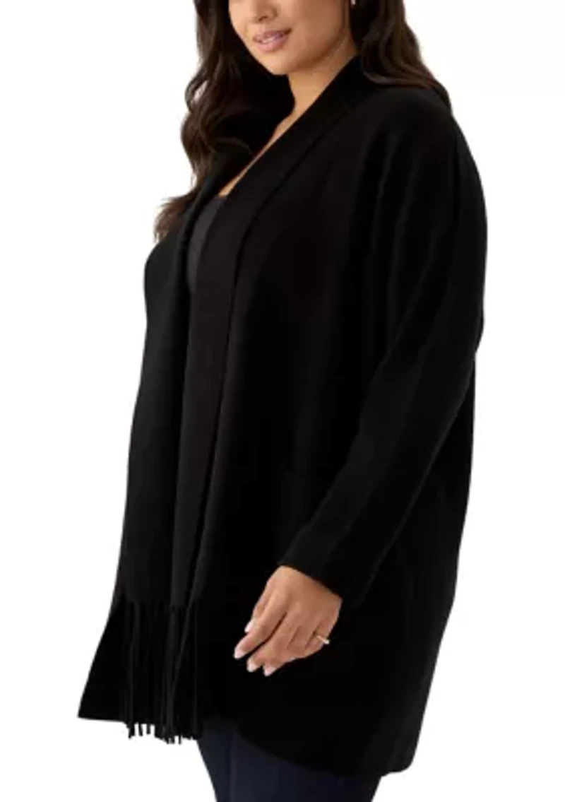 Plus Fringe Detail Cardigan