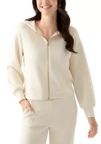 Women's Long Sleeve Zip Up Scuba Hoodie