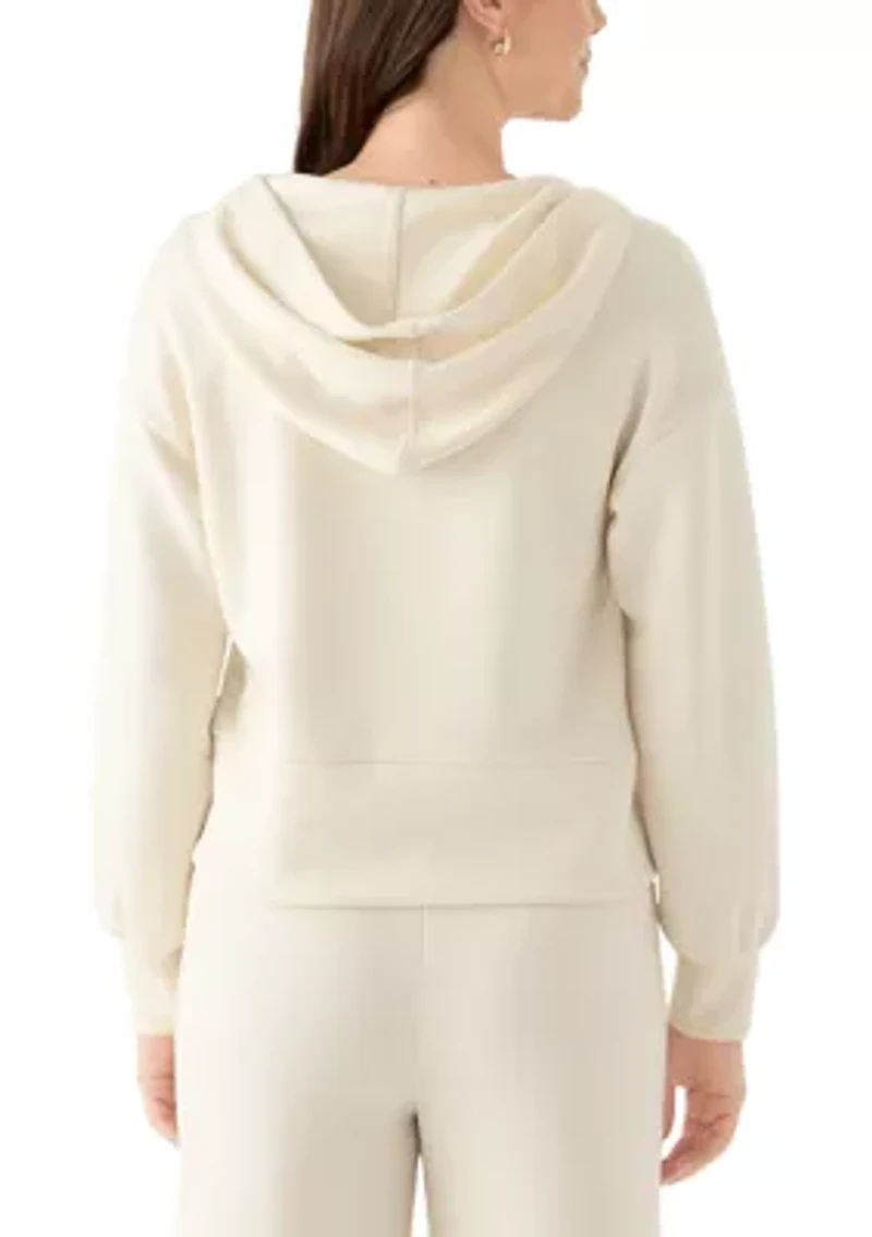 Women's Long Sleeve Zip Up Scuba Hoodie