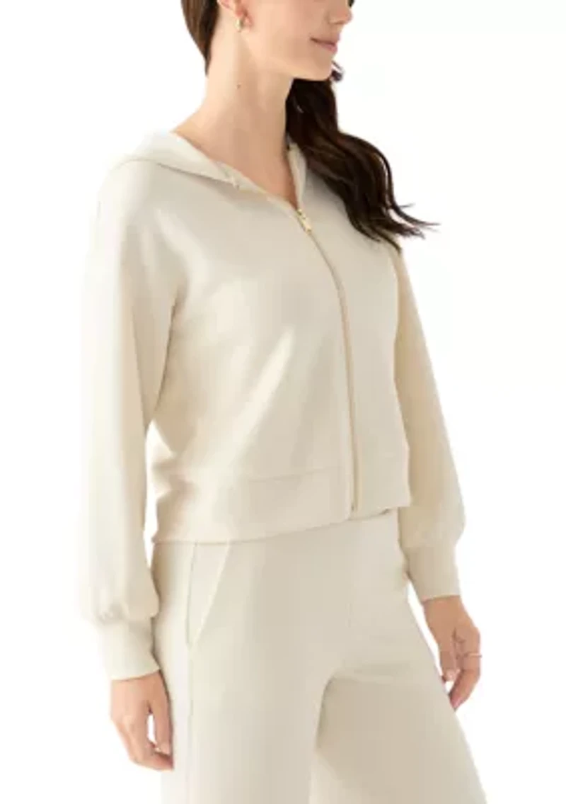 Women's Long Sleeve Zip Up Scuba Hoodie