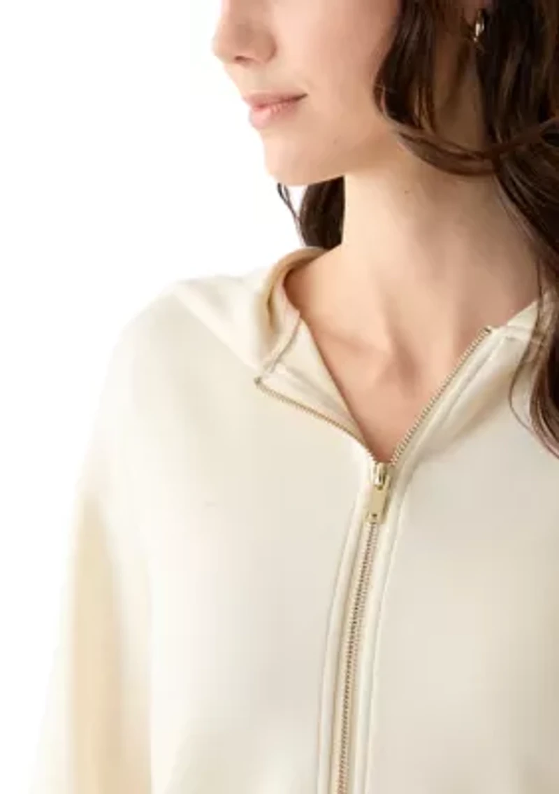 Women's Long Sleeve Zip Up Scuba Hoodie