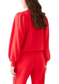 Women's Puff Sleeve Bow Sweatshirt