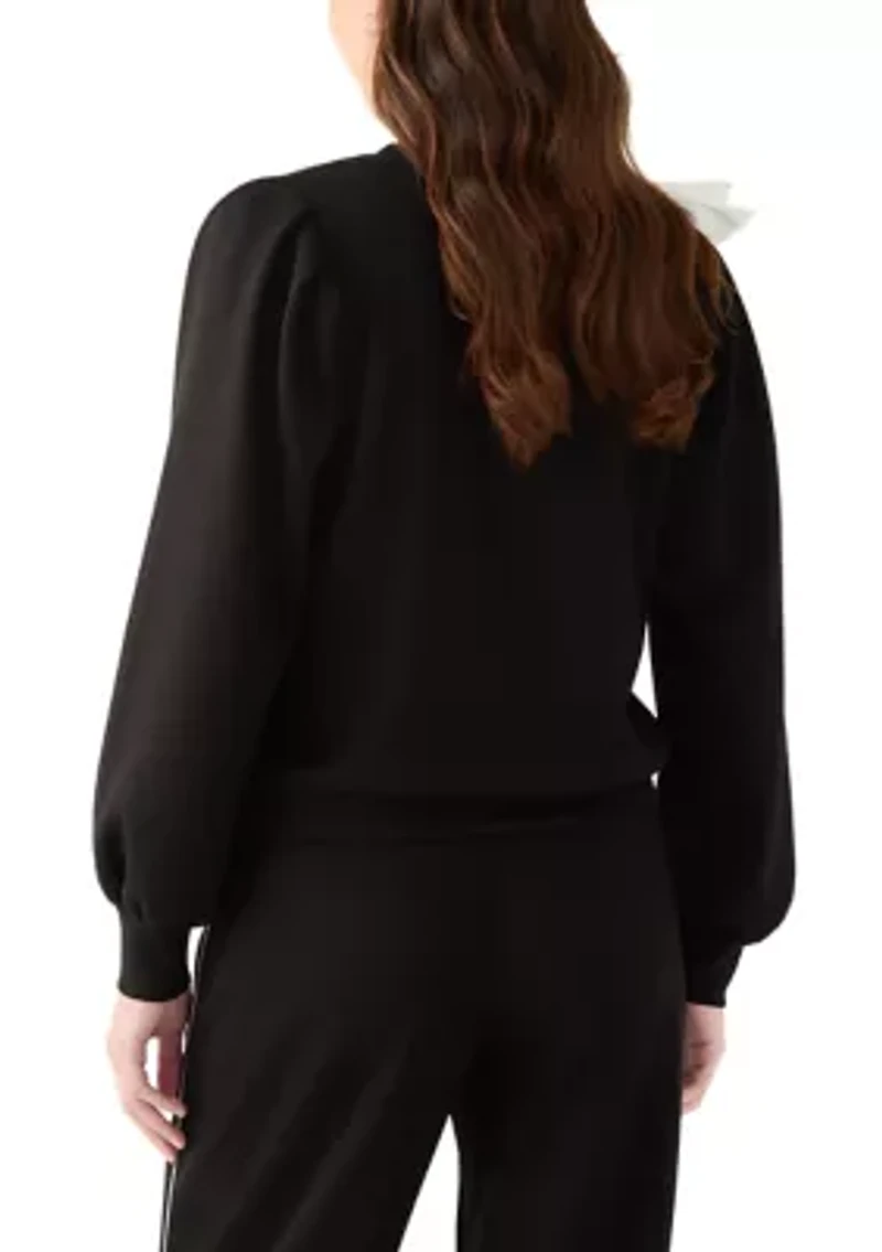 Women's Puff Sleeve Bow Sweatshirt