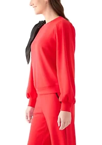 Women's Puff Sleeve Bow Sweatshirt