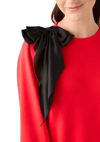 Women's Puff Sleeve Bow Sweatshirt