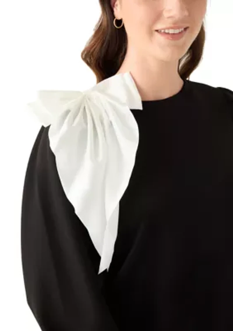 Women's Puff Sleeve Bow Sweatshirt