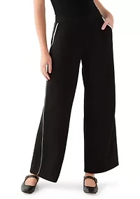Women's Scuba Pants with Satin Piping