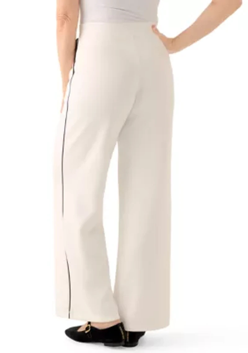 Women's Scuba Pants with Satin Piping