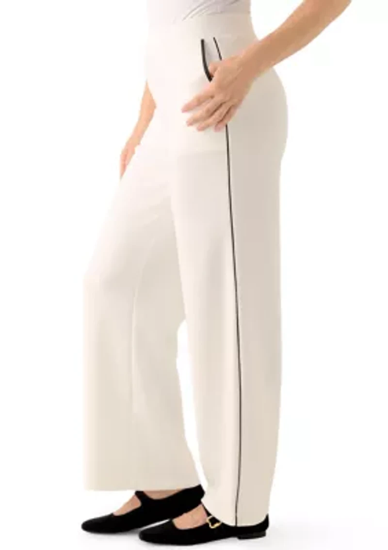 Women's Scuba Pants with Satin Piping