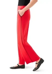 Women's Scuba Pants with Satin Piping