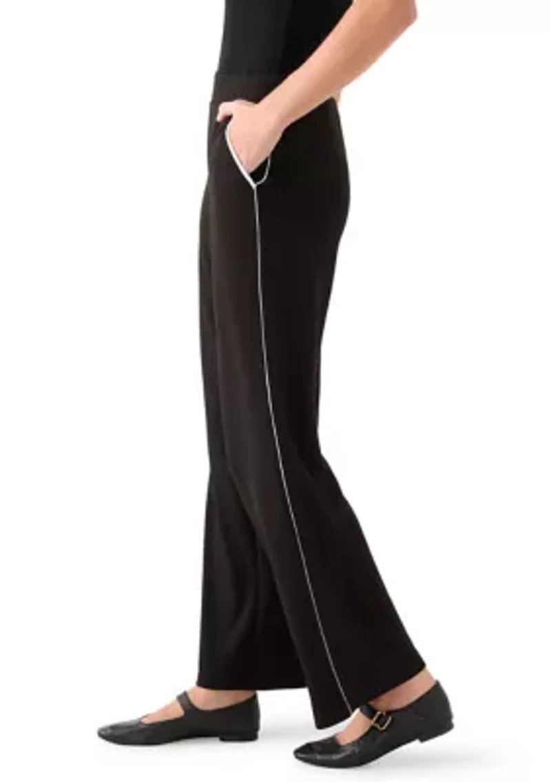 Women's Scuba Pants with Satin Piping