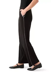 Women's Scuba Pants with Satin Piping