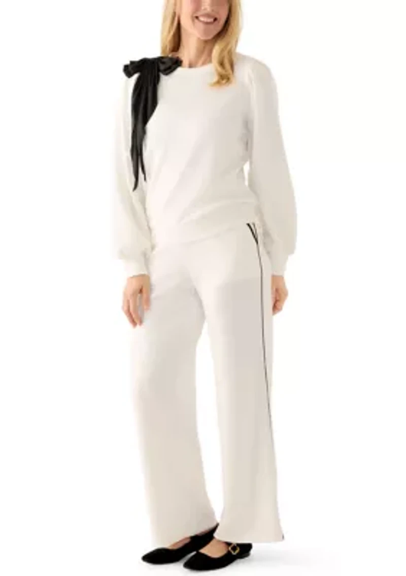 Women's Scuba Pants with Satin Piping