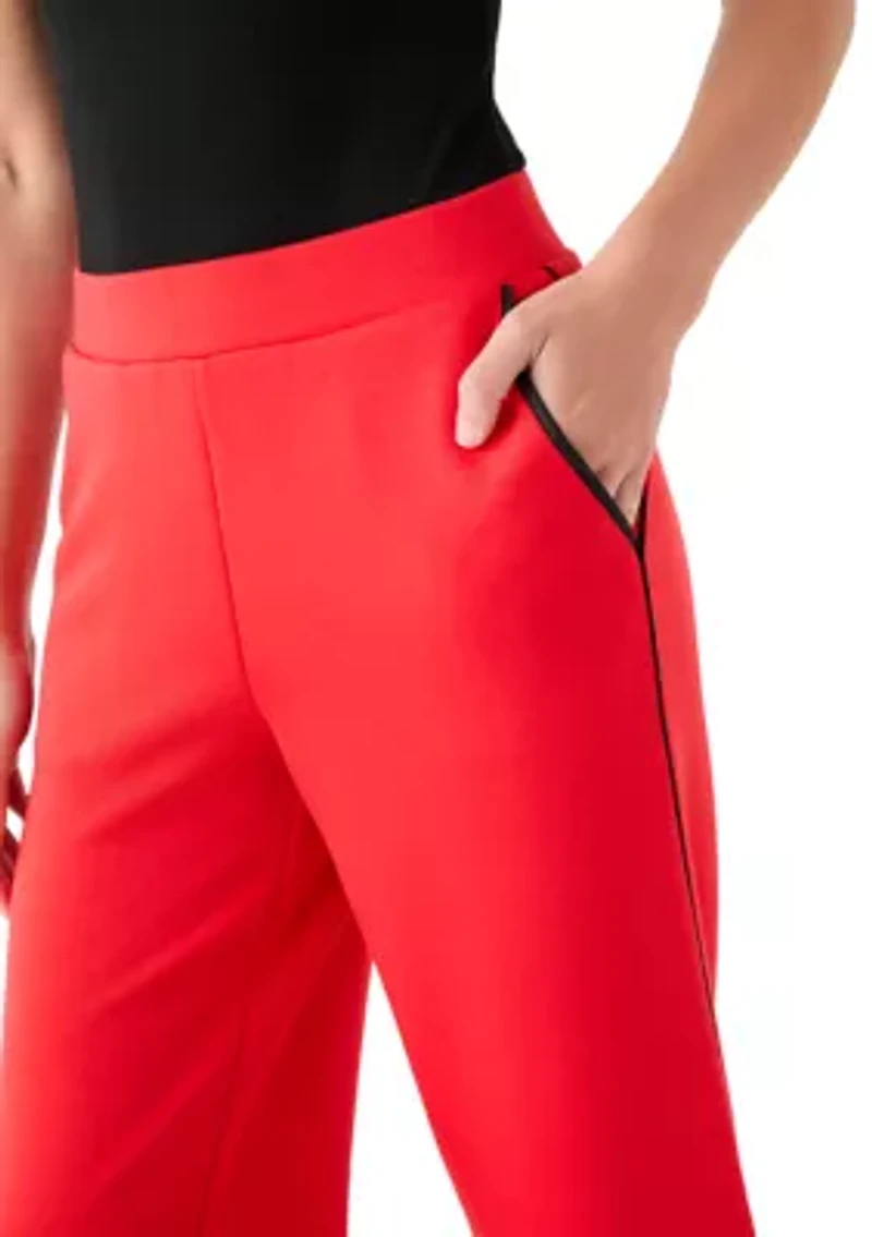 Women's Scuba Pants with Satin Piping