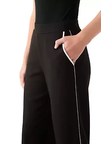 Women's Scuba Pants with Satin Piping