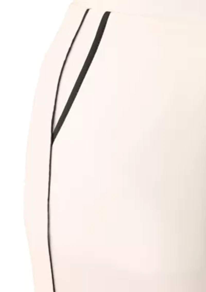 Women's Scuba Pants with Satin Piping