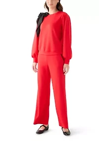 Women's Scuba Pants with Satin Piping