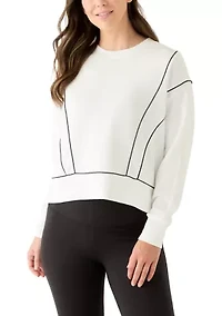 Women's Satin Piped Sweatshirt