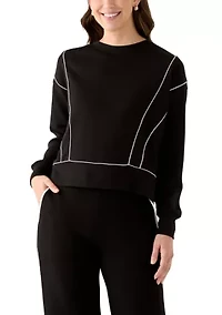Women's Satin Piped Sweatshirt