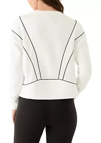 Women's Satin Piped Sweatshirt