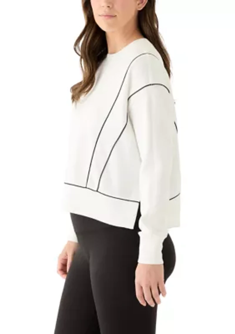 Women's Satin Piped Sweatshirt