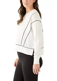 Women's Satin Piped Sweatshirt