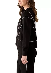 Women's Satin Piped Sweatshirt