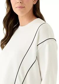 Women's Satin Piped Sweatshirt