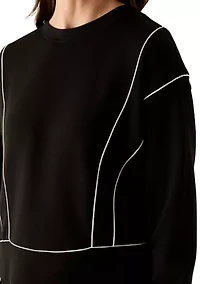 Women's Satin Piped Sweatshirt