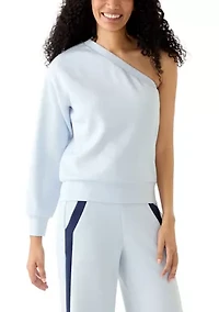 Women's Long Sleeve One Shoulder Scuba Sweatshirt