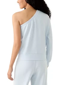 Women's Long Sleeve One Shoulder Scuba Sweatshirt